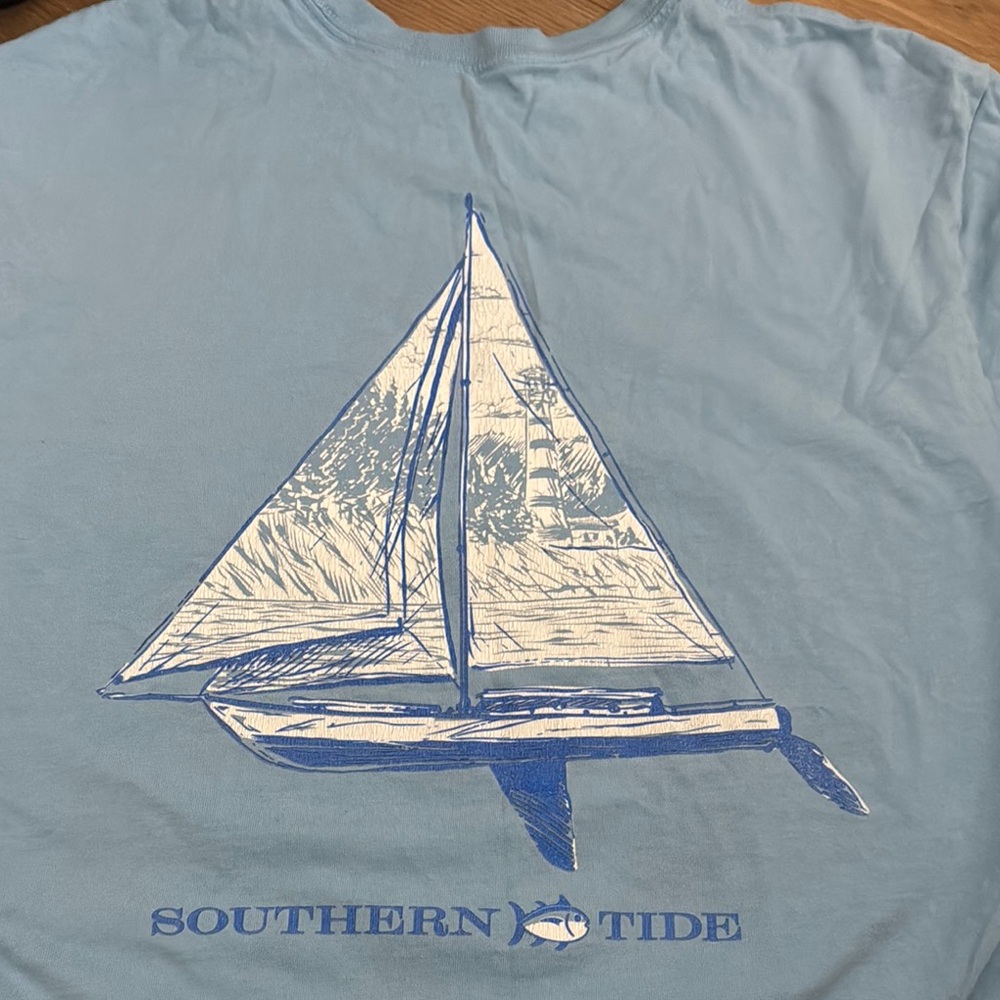 Southern Tide Light Blue Sailboat Tee